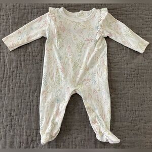 Tres Beau et Belle Pastel Floral Baby Footie Pajamas Pima Cotton 6-9 Months